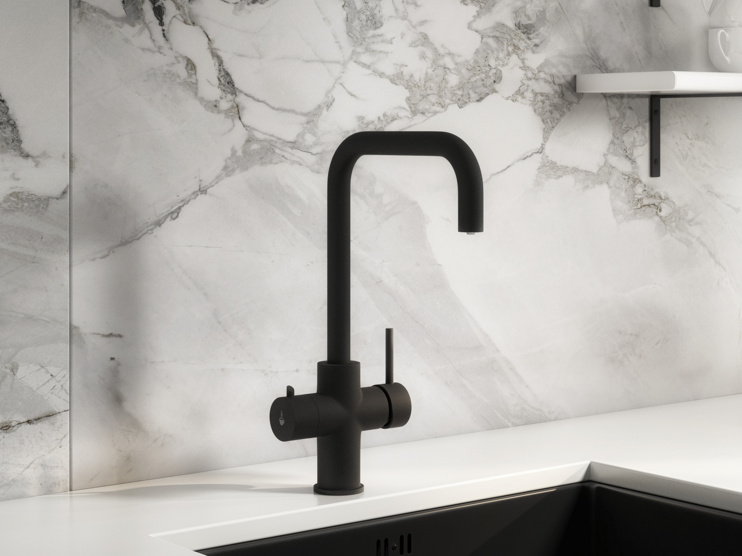 Paila 4 in 1 Hot Water Tap with Boiler and Filter - Matt Black