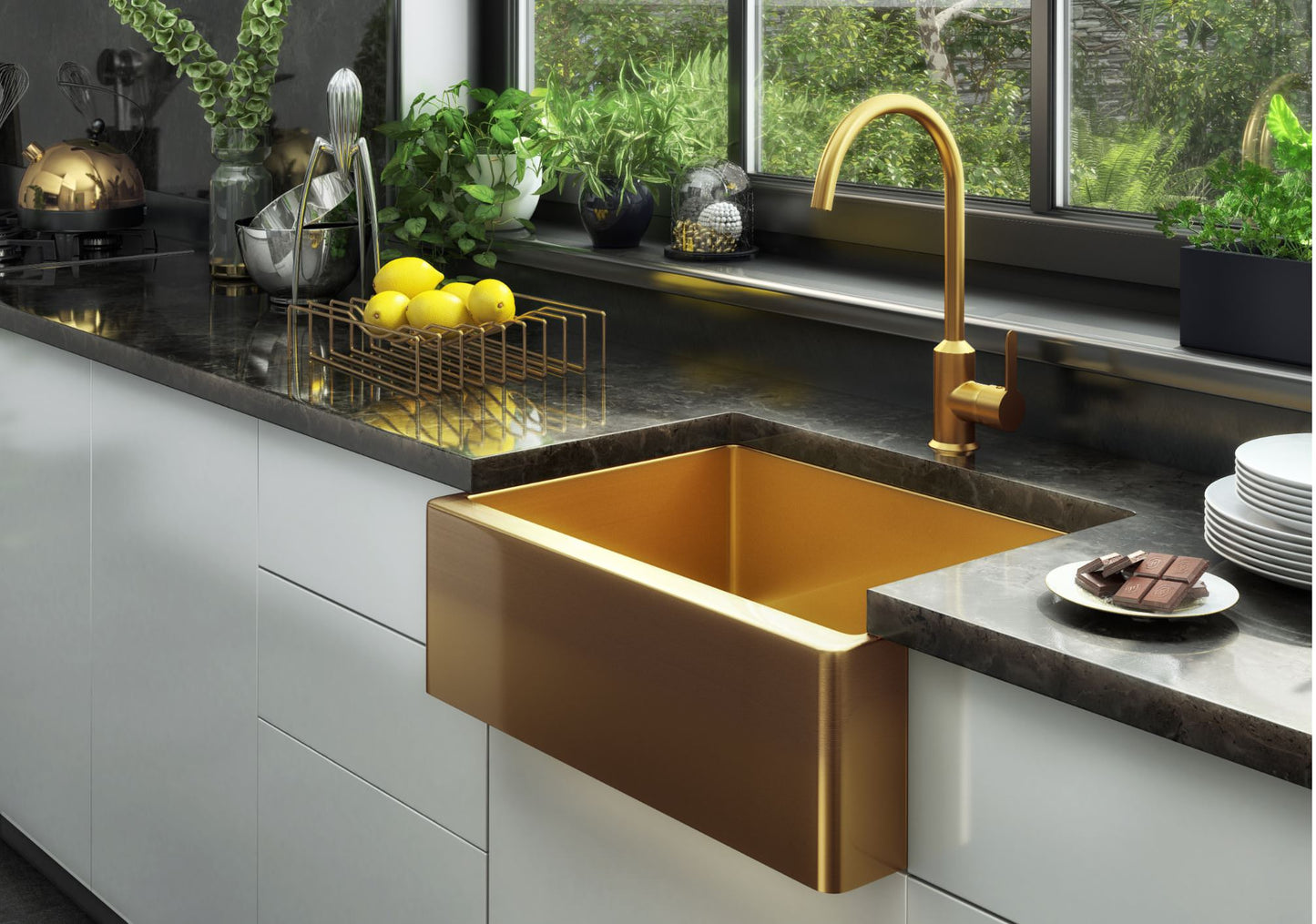 Hiranga Stainless Steel Belfast Sink - 2 Colours available