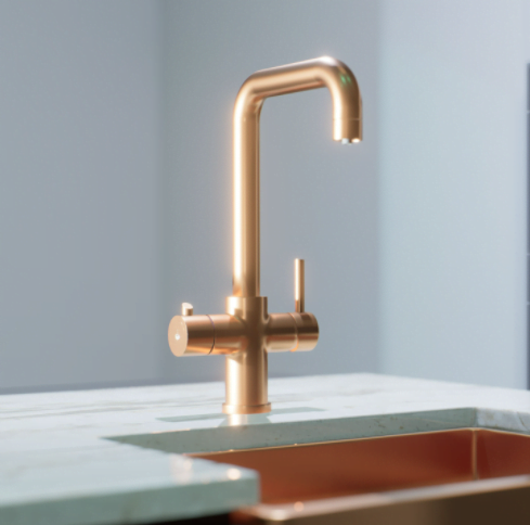 Ellsi 3 In 1 Boiling Water Tap with Boiler and Filter - Brushed Copper