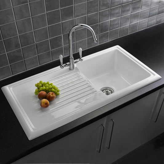 Reginox White Ceramic Sink 1.0 Bowl