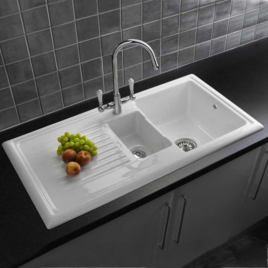 Reginox White Ceramic 1.5 Bowl Sink